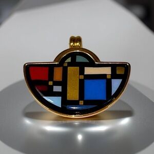 Michaela Frey Willie M. Frey RARE vintage Colorful Geometric Pendant high end ⭐️
